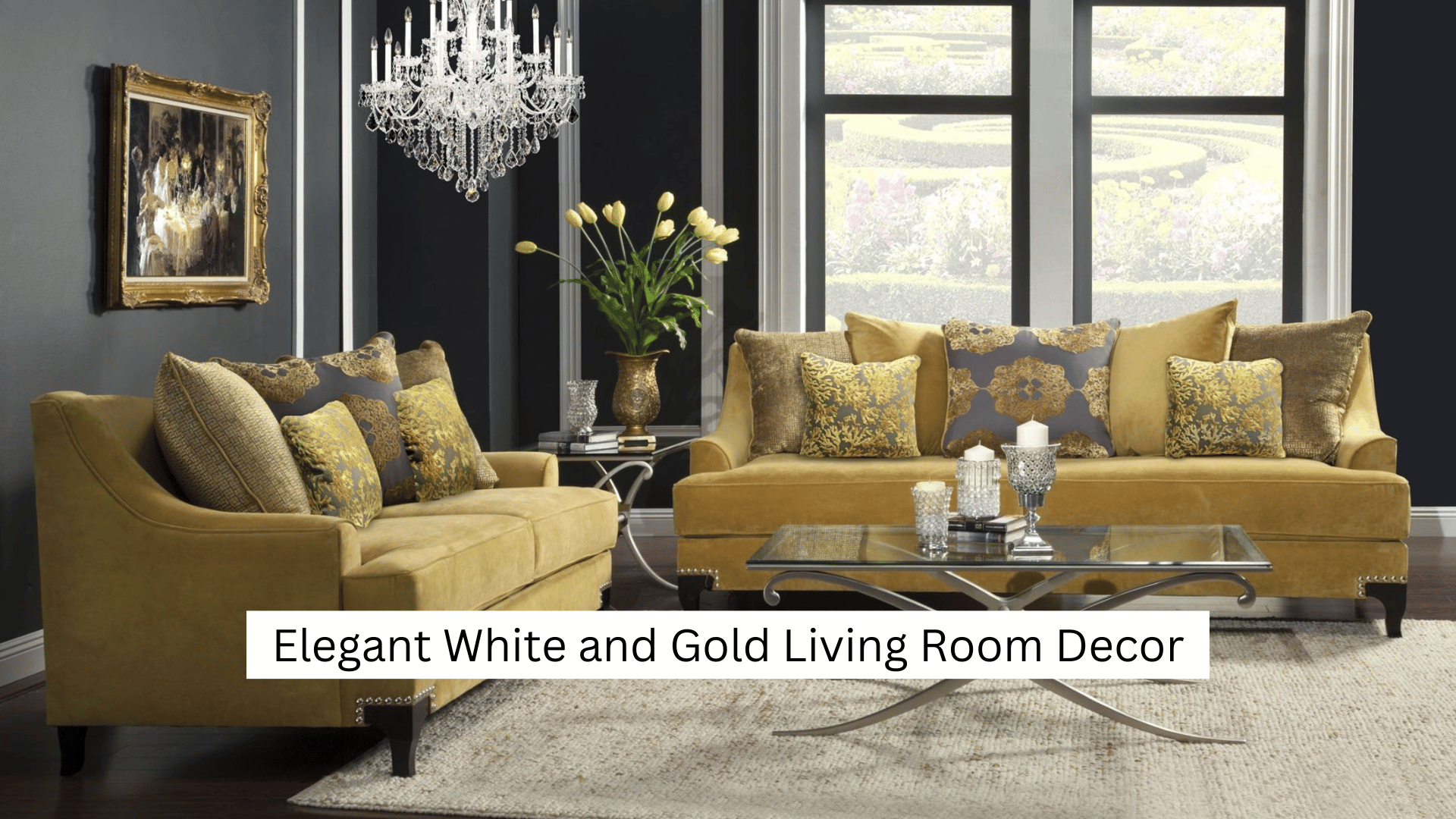 Elegant White and Gold Living Room Decor