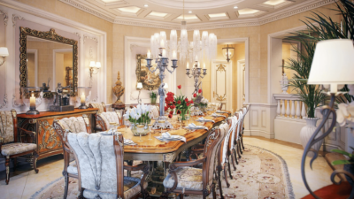 The Art of Table Setting in a Mansion Dining Room